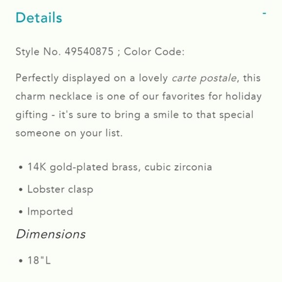 Anthropologie Postcard Charm Necklace by Serafina NWOT - Picture 5 of 7